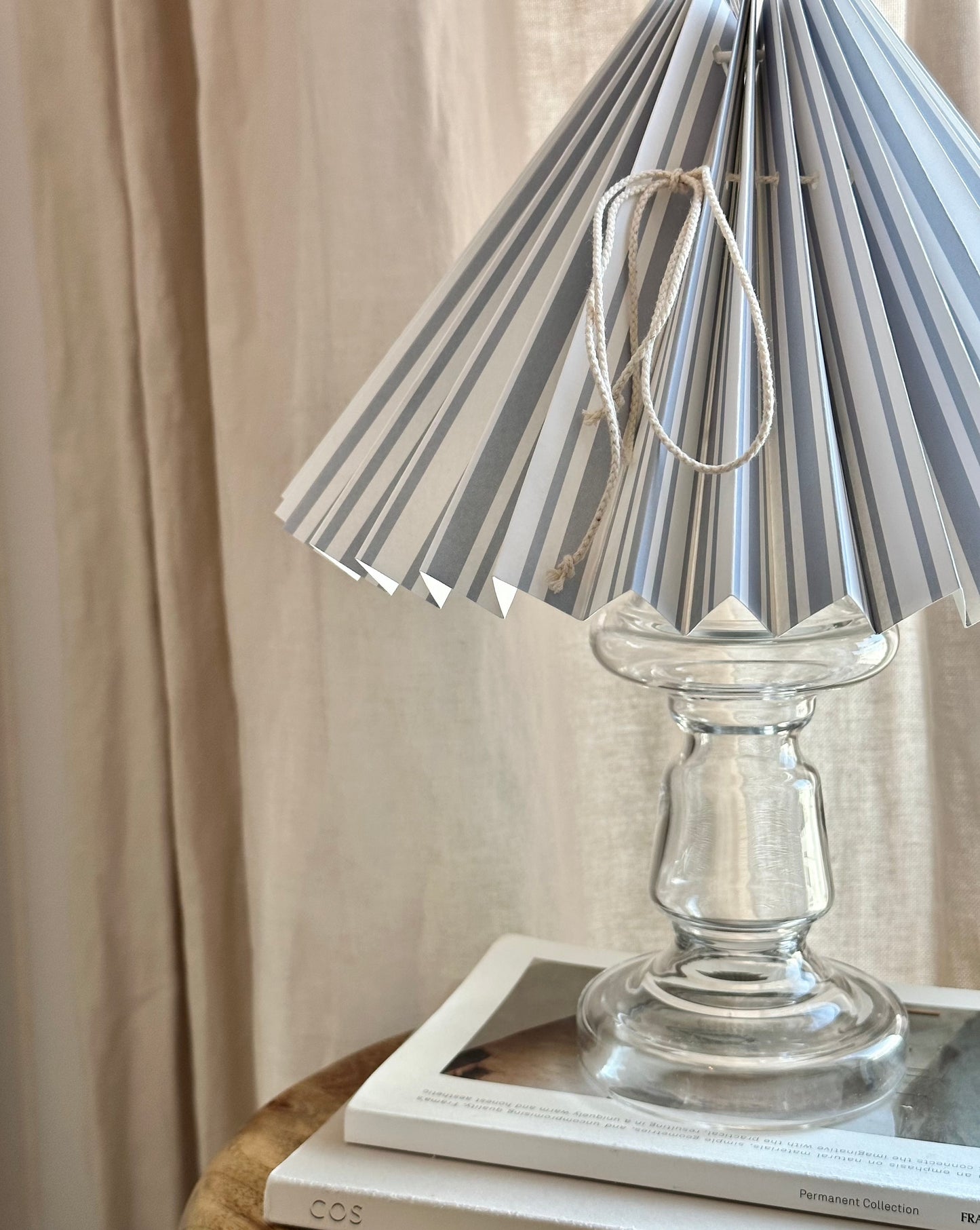 Lampe Petro 3 Klar & Støvblå dobbelt striber