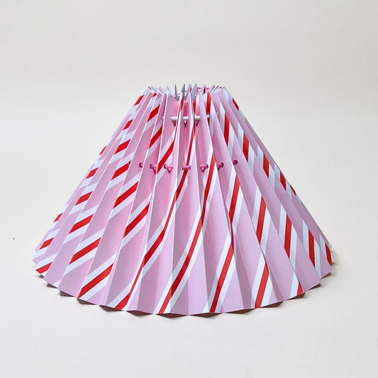 Lampeskærm - pink/red stripes