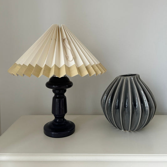 Lampeskærm - Beige med Sandfarvet Kant - Pink Rose