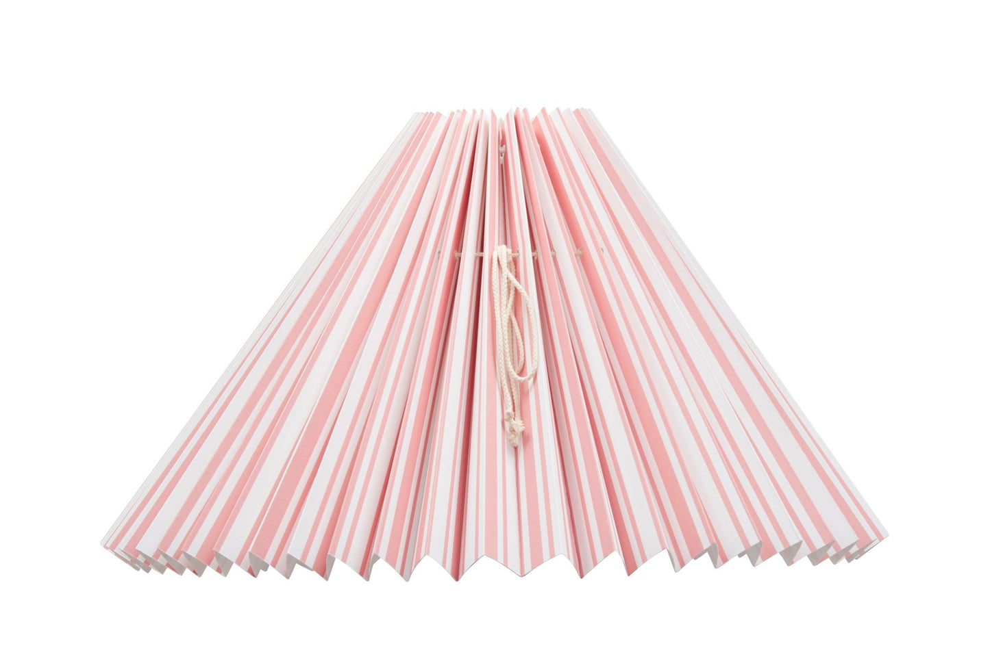Lampeskærm - Hvid med Sorbet Dobbelt Striber - Pink Rose ApS