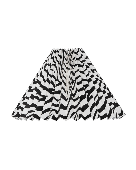 Plisséskærm med zebra i sort/hvid