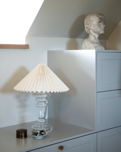 Lampe Oliver – Klar Lampe & Beige Lampeskærm