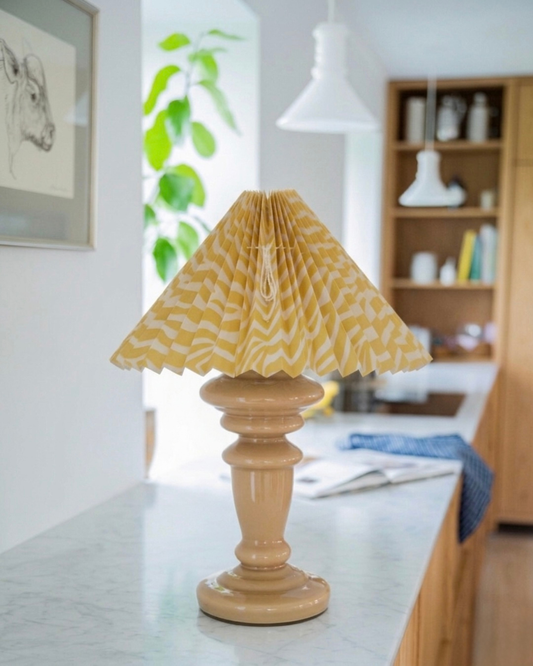 Plisséskærm med zebra i gul/beige