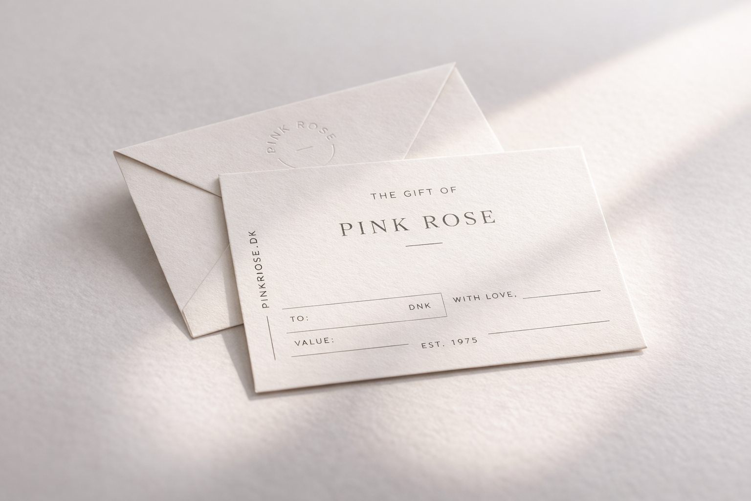 Pink Rose gavekort – mundblæste lamper og lampeskærme