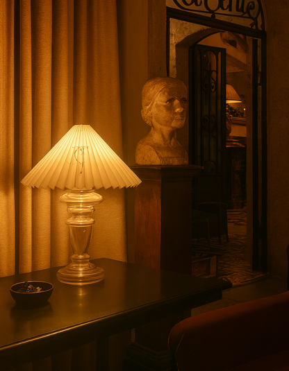 Lampe Oliver – Klar Lampe & Beige Lampeskærm