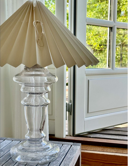 Lampe Oliver – Klar Lampe & Beige Lampeskærm