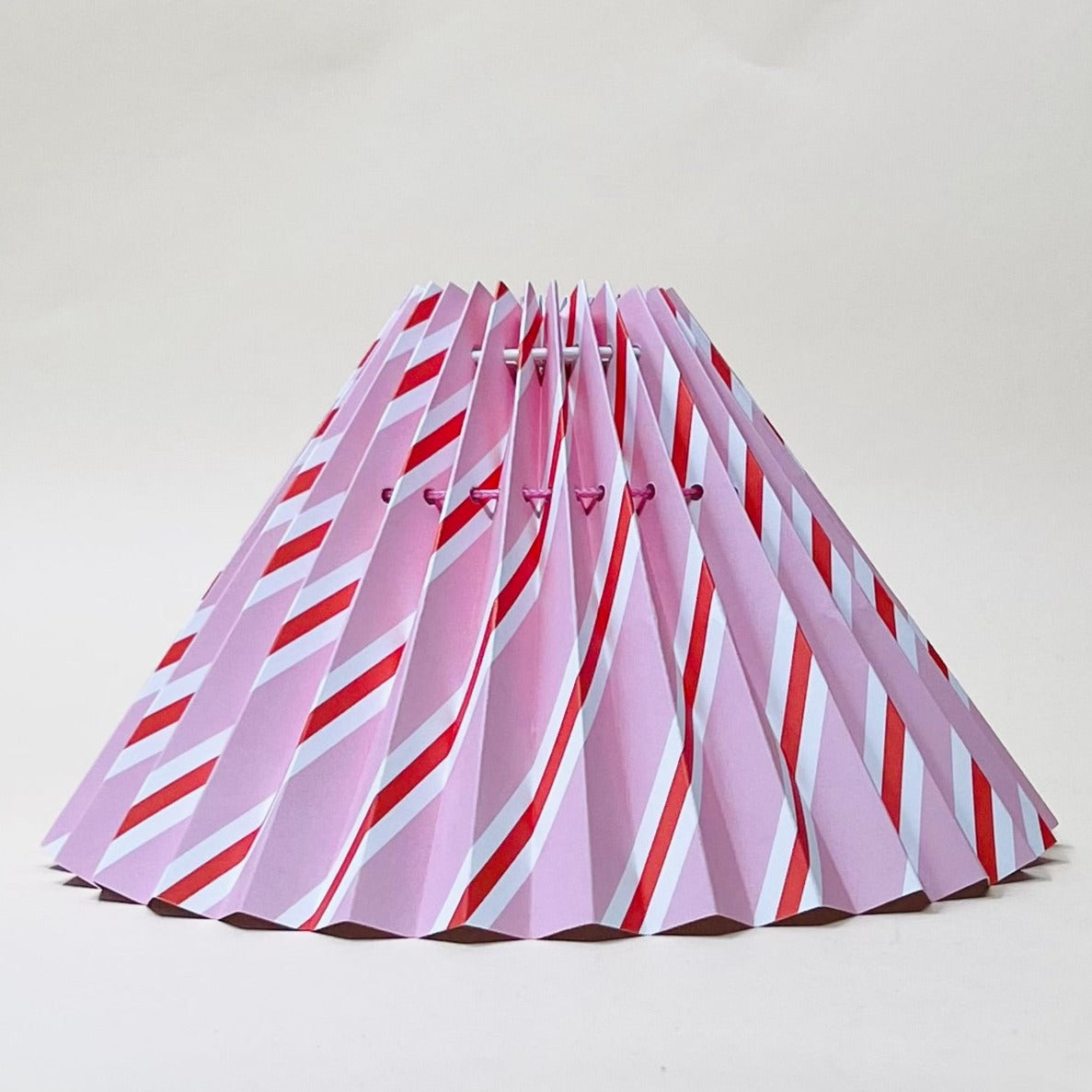 Lampeskærm - pink/red stripes