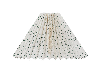 Lampeskærm - Beige m. Mørkegrønne Prikker - Pink Rose