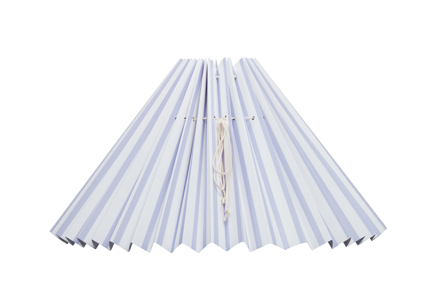 Lampeskærm i hvid med lilla lodrette striber